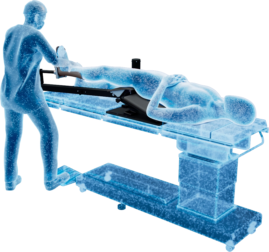 Surgeon operating over a patient utilizing a surgeon controlled patient positioning device